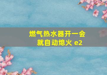 燃气热水器开一会就自动熄火 e2